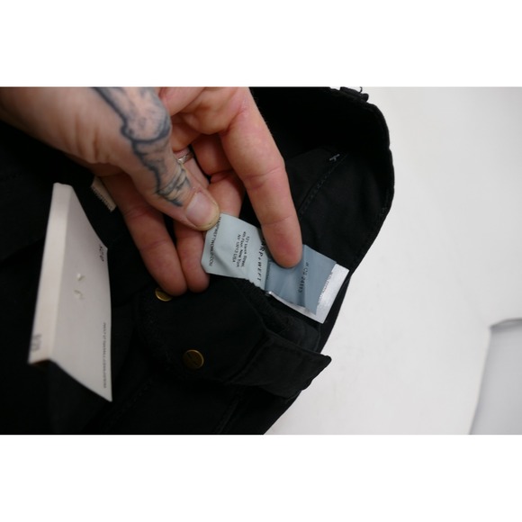 Warp+Weft Aspen Pitch Black Utility Crop Straight Pants Size 0/25 Treated HEIQ - Picture 9 of 12